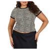 Womens/Ladies Leopard Print Cropped Plus T-Shirt