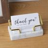 Metal Frame Metal Business Card Holder Marble Material Business Card Storage Holder  Meeting Gifts