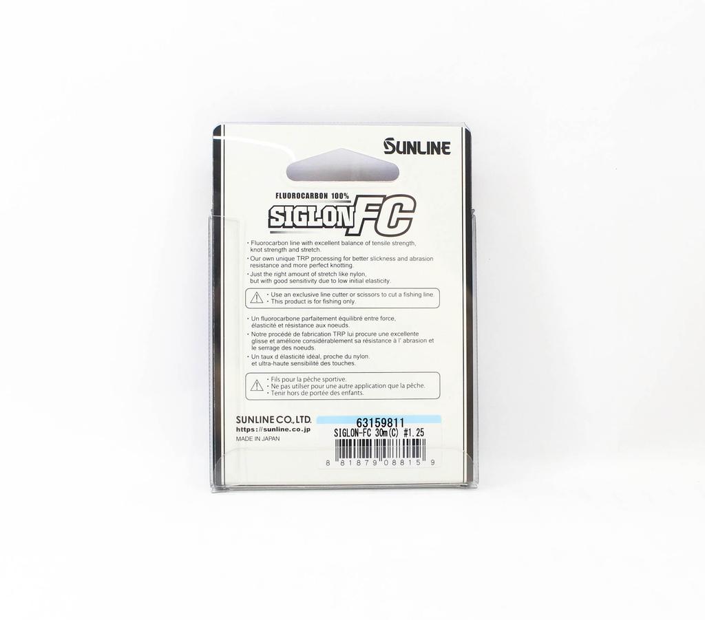 Sunline Fluorocarbon Vorfach Siglon FC 100% 30m 6lb Durchmesser 0,2mm (8159)