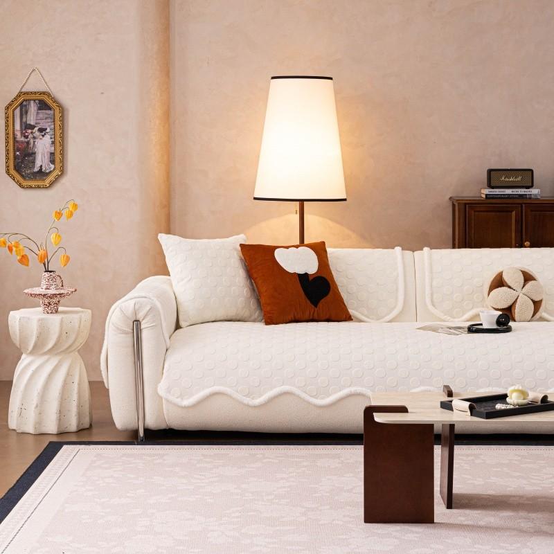 1pcs Solid Color Soft Sofa Cover Irregular Shape Thickened Modern Wear-resistant Anti Slip Couch Cushion for Living Room
