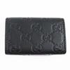 Excellent GUCCI Key Holder  Guccissima Interlocking G 6-row Black Leather Mens 181680 Used