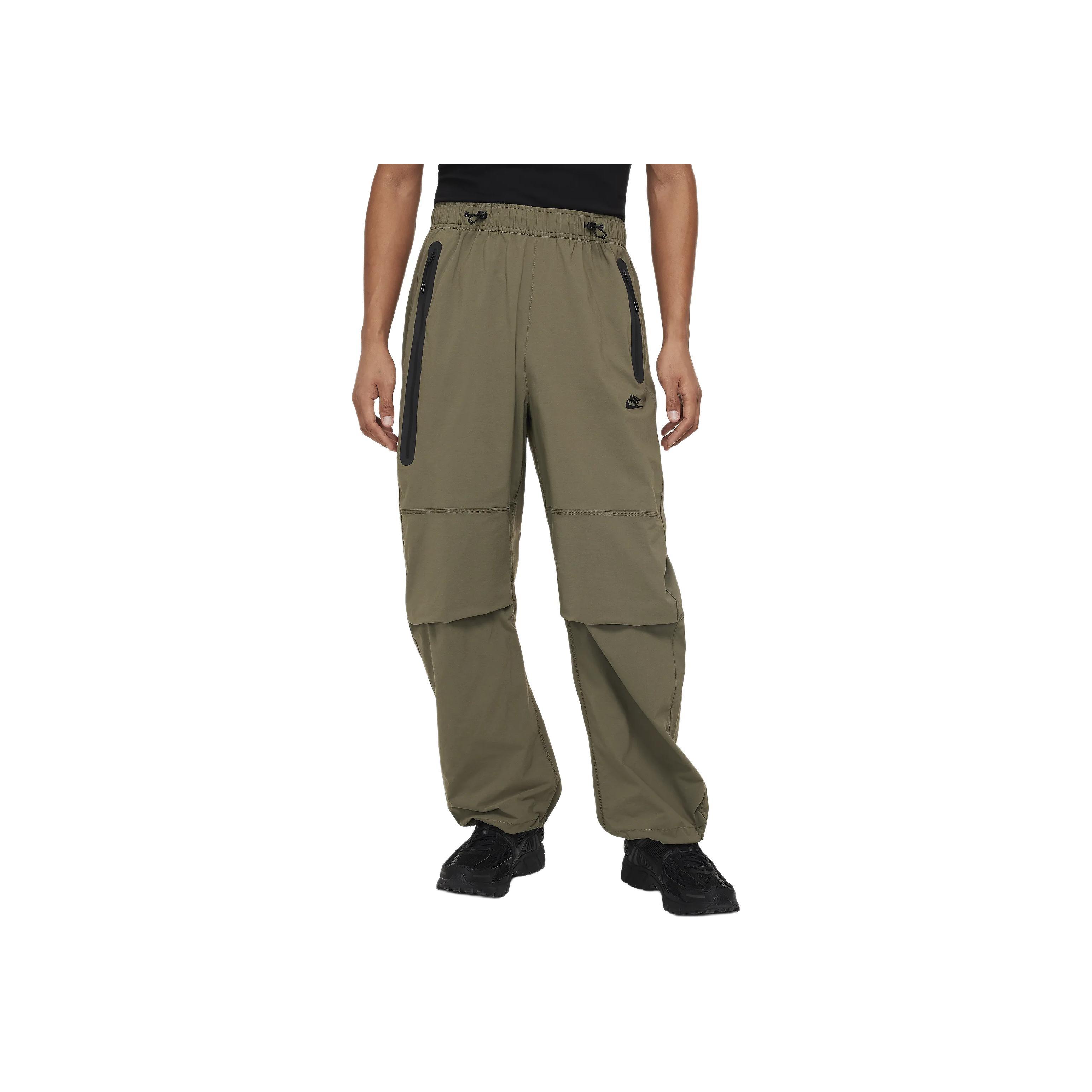 

Брюки Nike Тканые с Открытым Низом Однотонные Со средней Посадкой На кулиске Свободные Широкие Трикотажные Спортивные Брюки Мужские Брюки Оливковые HM7159-223 S