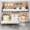 Hongfu White Pull-Out Expandable Kitchen Cabinet Organizer