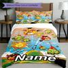 3pcs Duvet Cover Set (1*Duvet Cover + 2*Pillowcase, Without Core), Custom Name Angry Birds Pattern Bedding Set, Home Bedroom Decor Gift