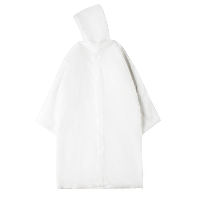 EVA non-disposable raincoat adult fashion travel outdoor thickened matte raincoat poncho source one size (145*68) белый