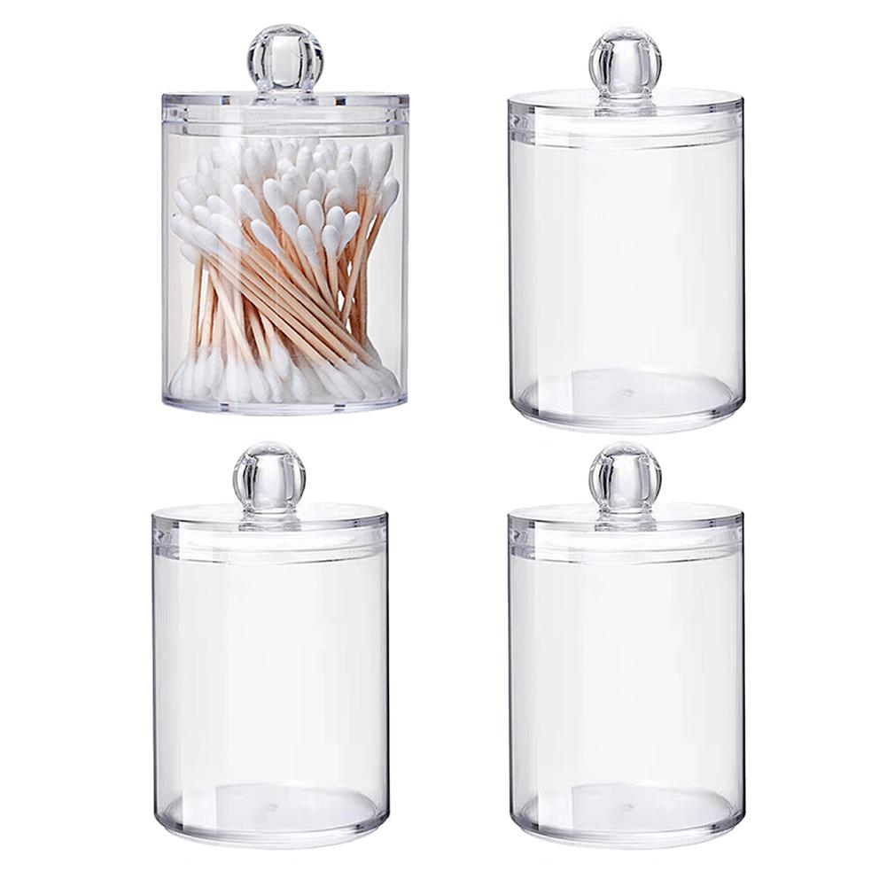 1pc Clear Plastic Cotton Swab Holder Dispenser For Bathroom And Vanity Organization - Keep Your Cotton Swabs Clean