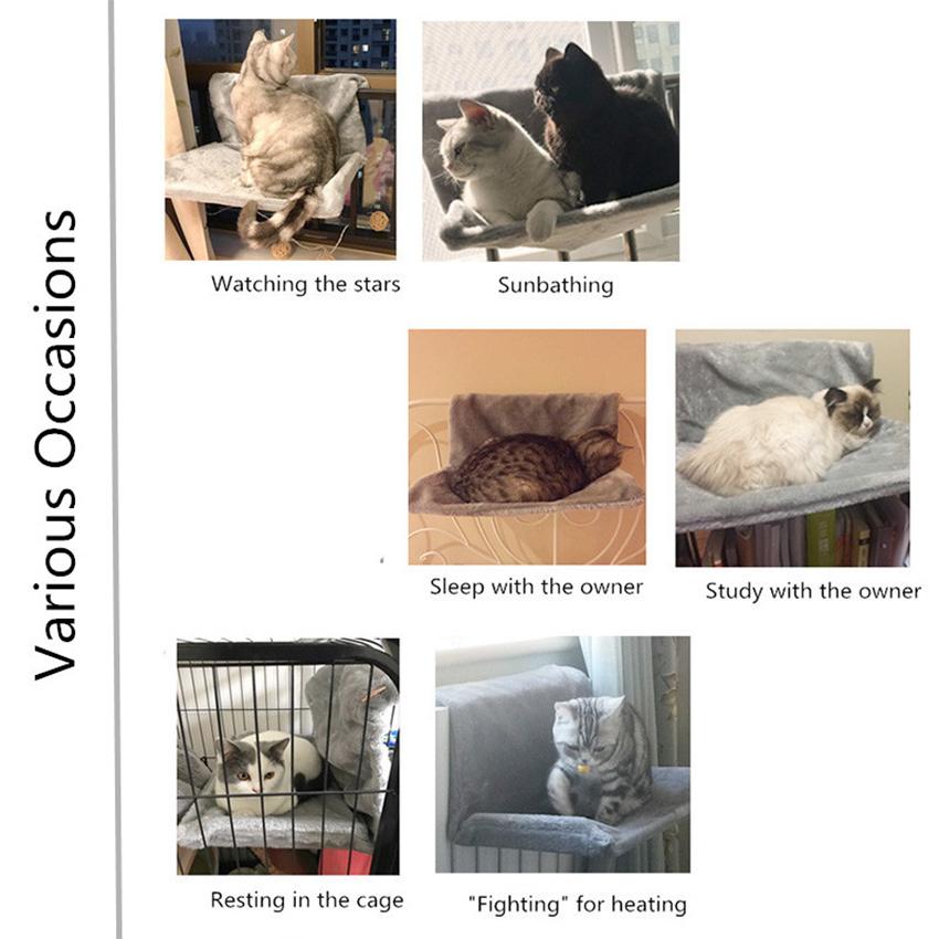 HOOPET Warm Cat Cradle Pet Cat Hammock Cat Radiator Lounge for Cat Kitty Hanging Bed Cosy Carrier Pet Bed Seat Hammock