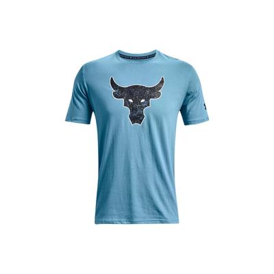 Project Rock Vintage Print Crew Neck T-Shirt Men Tops Blue 1371214-416