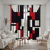 2 Bucăți HD Digital Seria Alb Negru Roșu Abstract Geometric Perdele Stil Decorare Casă Decorare Living Dormitor Bară