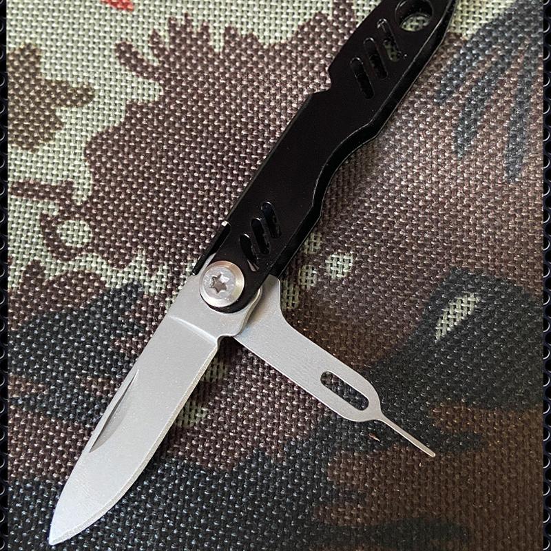 Handy-Kartenentfernungsnadel, Schlüsselanhänger, Flaschenöffner, multifunktionales Klapp- und Schneidemesser, tragbar