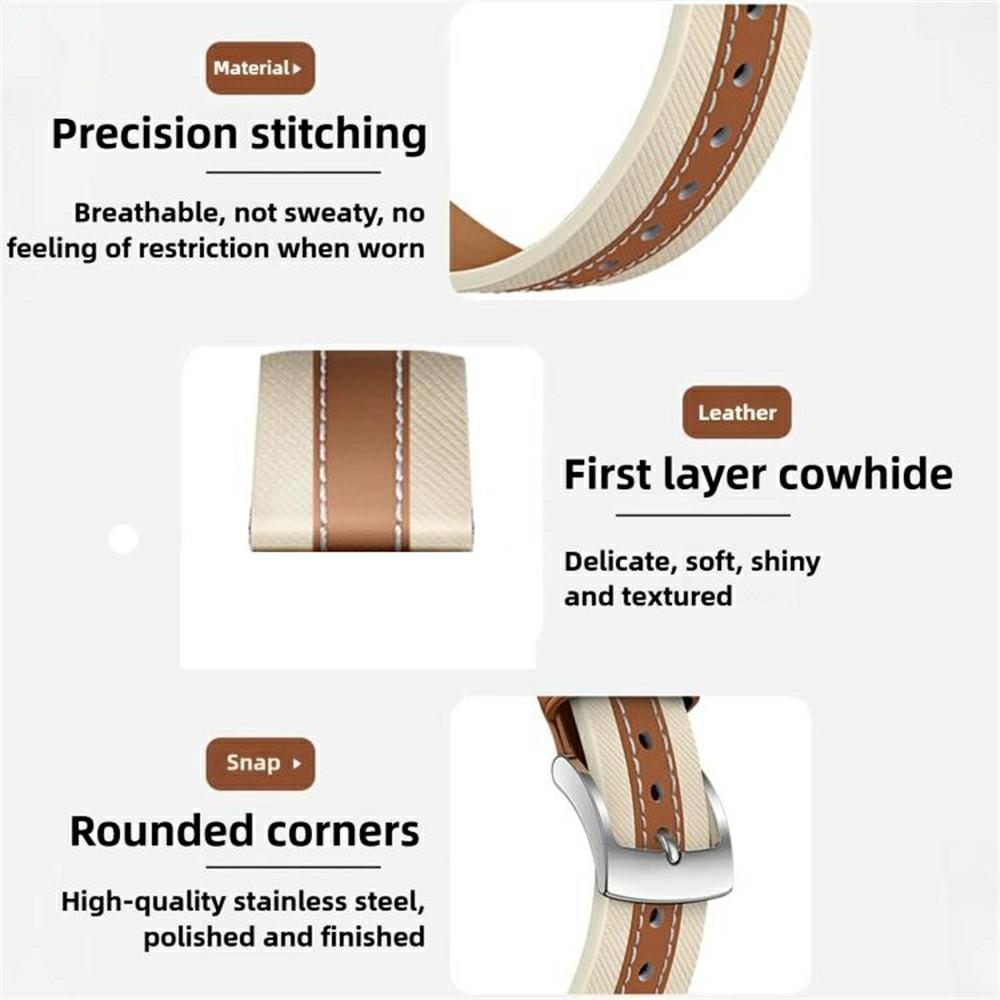 Color Matching Genuine Leather Strap for Huawei Watch Fit 4 Pro/4/3 Quick Release Watch Band