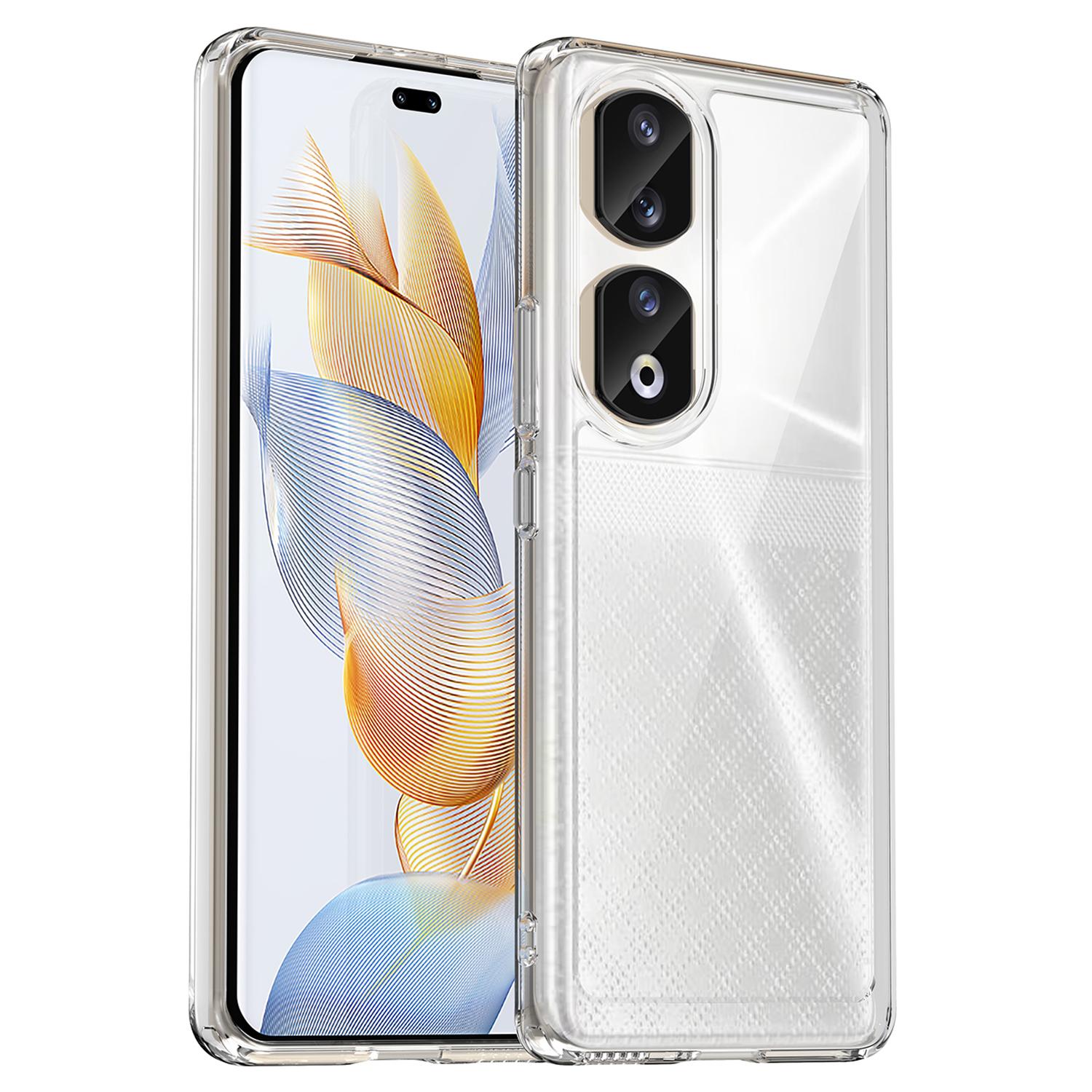 

For Honor 90 Pro TPU+Acrylic Hybrid Phone Case Clear Back Protective Cover Transparent