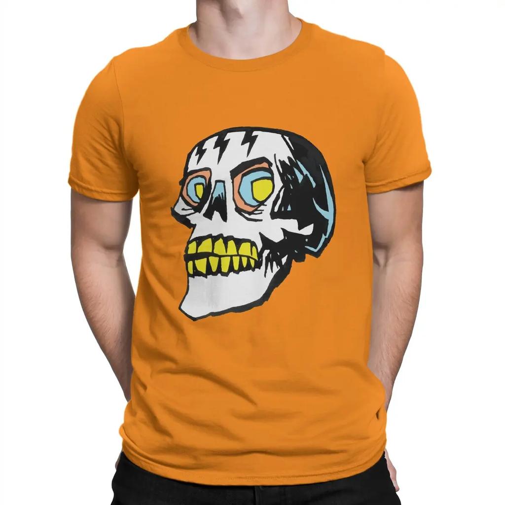 Skull Funk Wizard T-Shirt Men Skull Novelty Cotton Tees Round Collar Short Sleeve T Shirts Gift Idea Tops