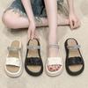 2025 Summer Fashion Casual Thick-soled Flat-soled Women's Shoes Solid Color Fashion Cool Slippers New Outer Sandals Women