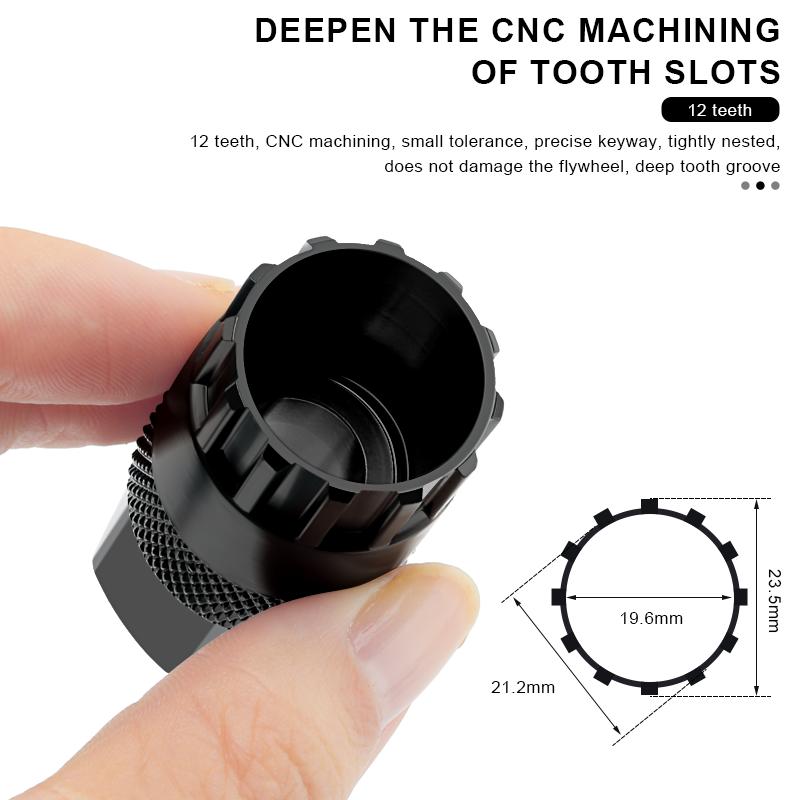 Bicycle Cassette Lockring Removal Tool 12 Teeth CR-V Steel Bike Cassette Flywheel Sprocket Remover Wrench Cycling Repair Tool