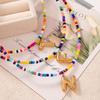 Bubble Alphabet Colored Rice Beads Handmade Beaded Delicate Beach Bohemian Necklace Collarbone Chain