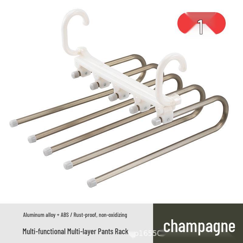 Liquidação de Fim de Ano: Cabide Dobrável Multi-Funcional de Aço Inoxidável com Múltiplas Camadas para Calças em Guarda-Roupas.