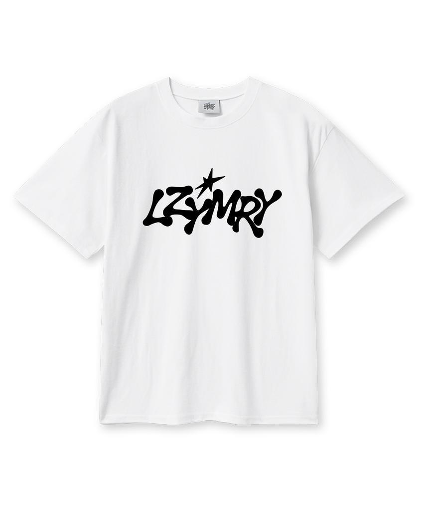 Leijimeli Lzy Logo 20-Count Cotton Oversized Short Sleeve T-Shirt White