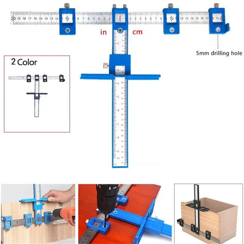 1pc Woodworking Drill Punch Locator Jig Drill Guide Cabinet Handle Knob Template Locator Hole Punch Tool Carpentry Accessories