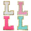4Pcs Chenille Letters Patches Embroidery Iron On Letters Patch Appliques For Clothing Sticker Diy Accessories Large Size: 8.2Cm