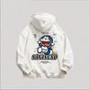 Japansk-stil tecknad anti-åldrande Doraemon katt hoodie för höst vinter, fleece och förtjockad ren bomull student huvjacka