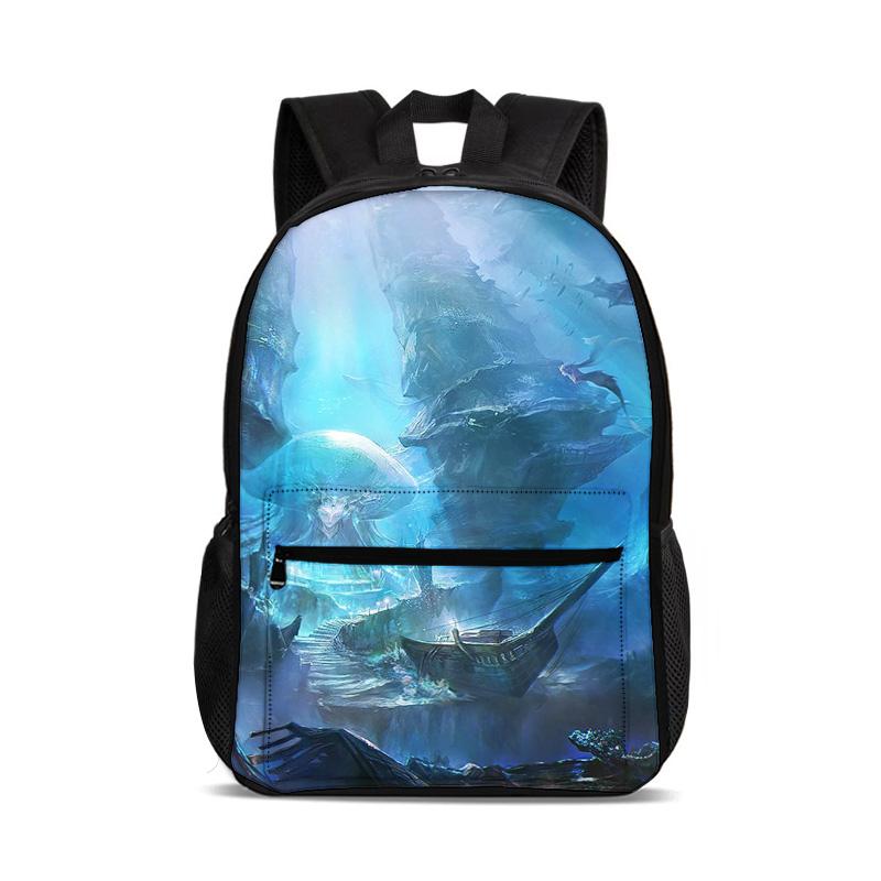 Underwater World Backpack Versatile Cartoon Large Capacity Outdoor Travel Mountaineering Boy and Girl School Birthday Best Gift