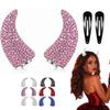 Magnetic Rhinestone Devil Horns, Sparkly Halloween Hair Accessories