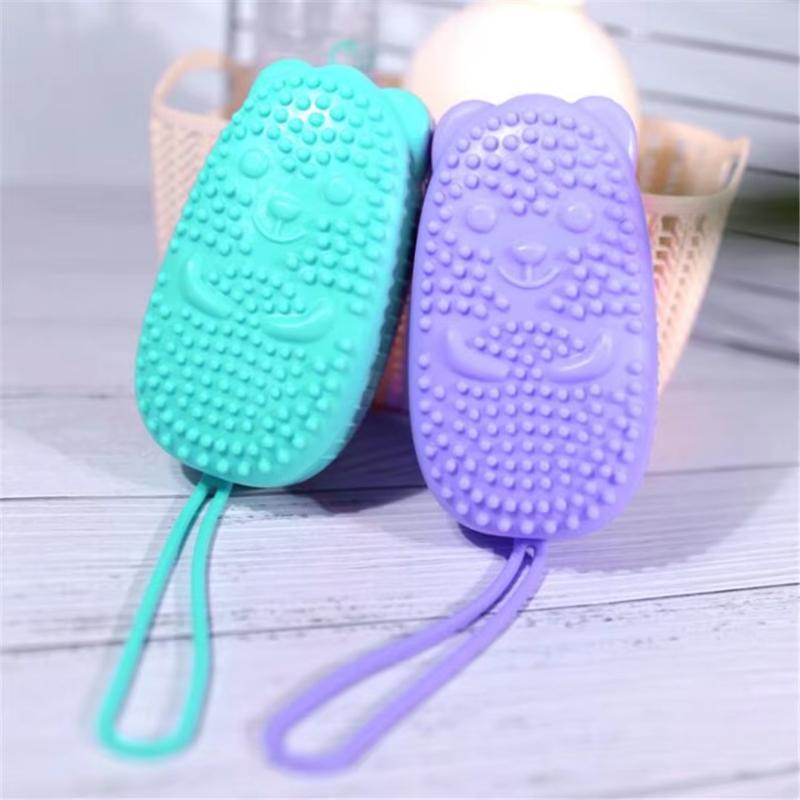Silicone Body Scrub Shower Exfoliating Scrub Sponge Bubble Bath Brush Massager Skin Cleansing