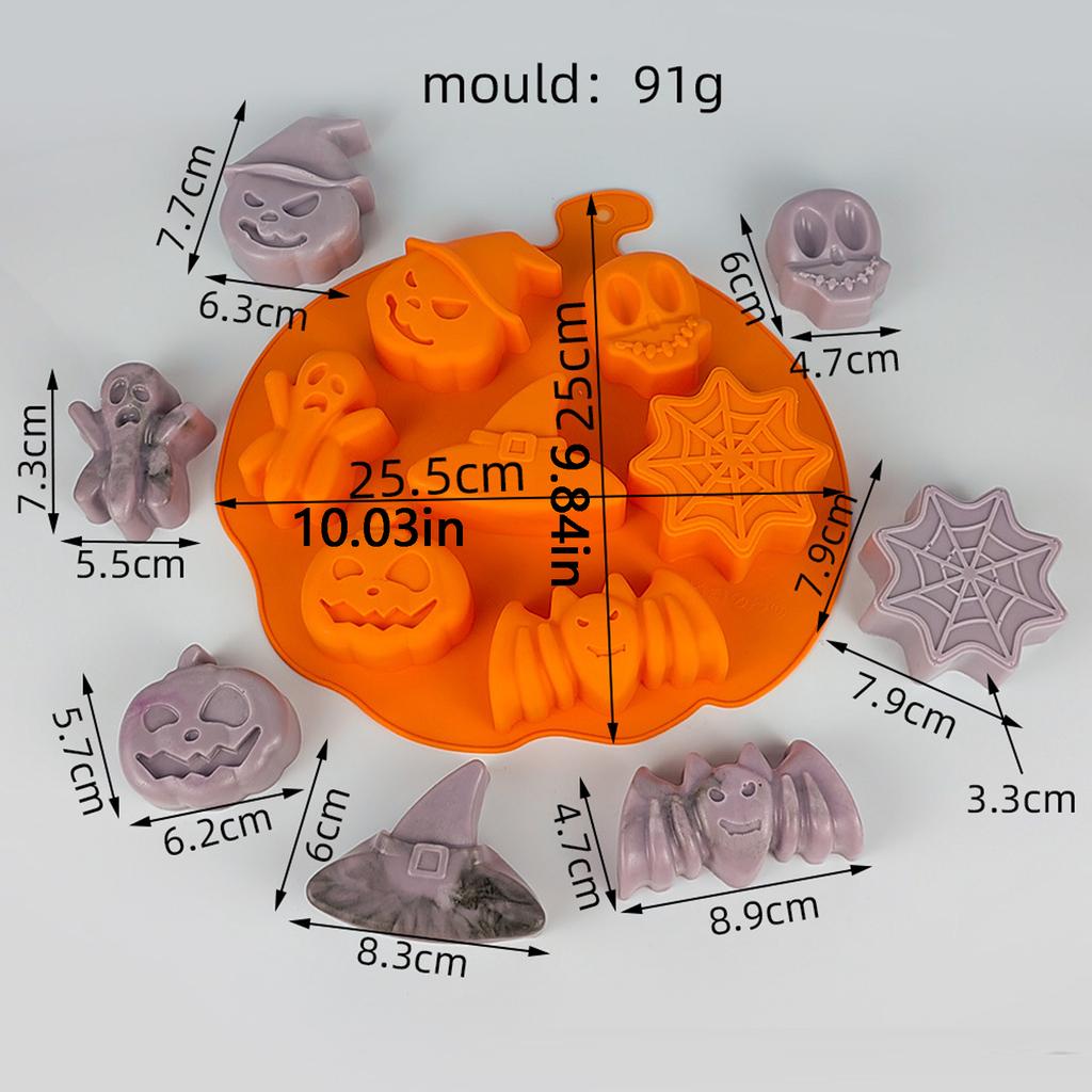 Halloween Silicone Mold for Cake Decoration Ghost Skull Bat Pumpkin Witch Hat Spider Web Baking Fondant Resin Plaster Moulds