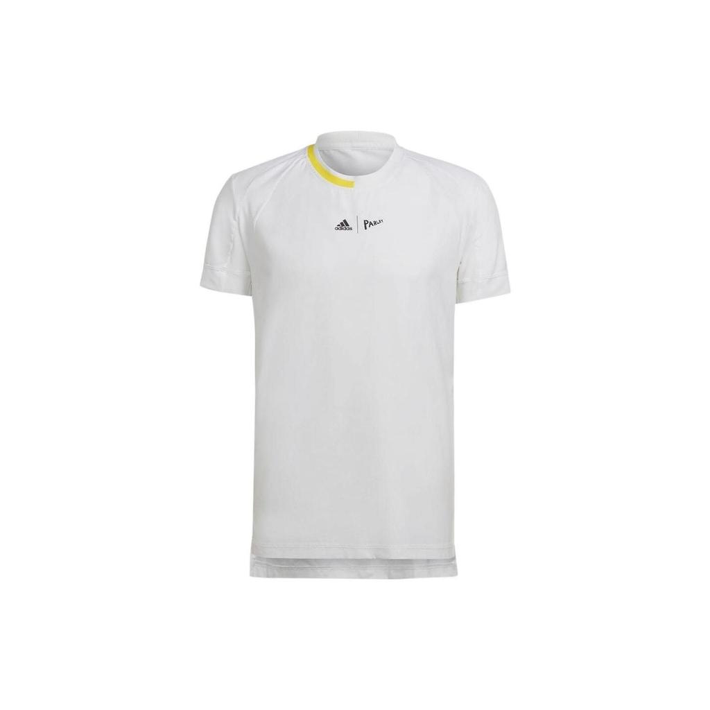 Adidas Color-Block Logo Print Short Sleeve T-Shirt Men Tops White HC8541