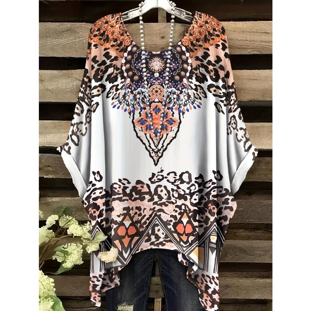 Damska Koszulka z Nadrukiem Zwierzęcym Modny Top do Formalnych Okazji Można Prać w Pralce Codzienny Damski T-shirt z Krótkim Rękawem Wygodne Vintage Odzież