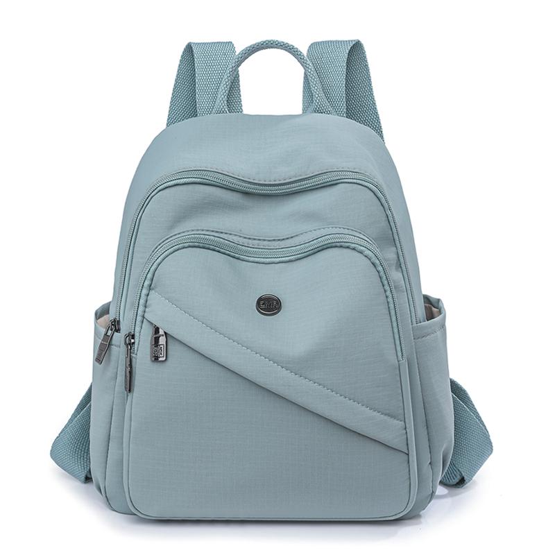 Solid Color Nylon Backpack Women's Travel Backpack Student Schoolbag