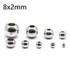 50 Piece 304 Stainless Steel Loose Spacer Beads Charms Silver Color Round Ball Beads For Jewelry Making Diy Necklace Findings