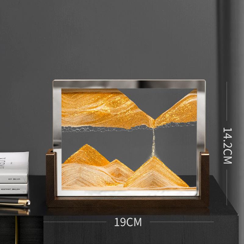 

Рамка из орехового дерева Песочный пейзаж Движущийся песок Картина Песочные часы 3D Квадратная Картина из текучего песка Декор для офиса дома Подарки