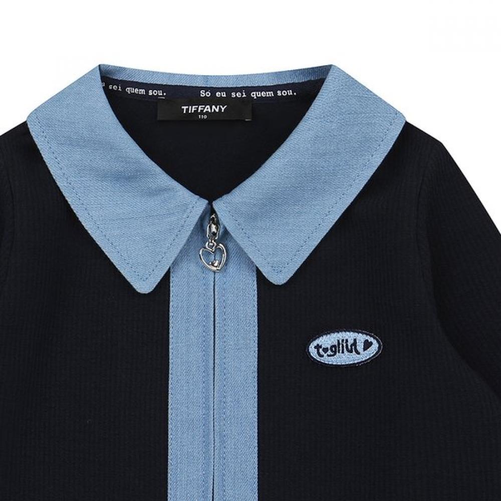 Tiffany Navy Ribbed Zip Up Jp T54kbj010 