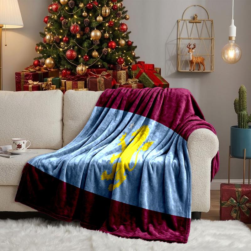 Football Villa Design Throws Blanket Flannel Blankets Plush for Couch Bed Gifts for Men Women Travel picnic blanket Christmas fan gifts