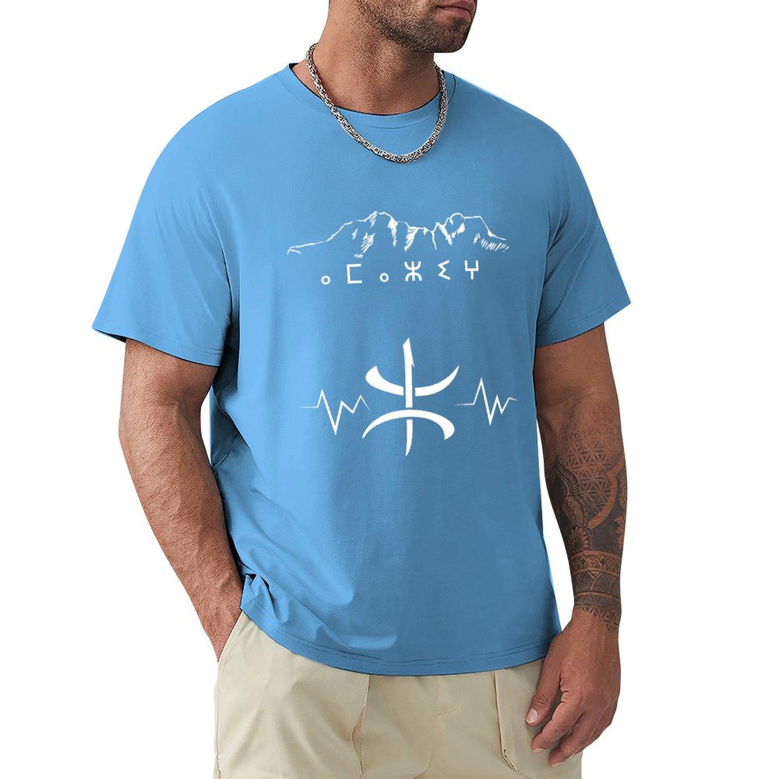 amazigh symbole en tifinagh, amazigh style T-Shirt korean fashion oversized t shirt plus sizes Aesthetic clothing men tshirt S