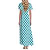 Rochie de vară pentru femei, casual, cu imprimeu floral, guler rotund, midi, clasică, de bază, pentru exterior, de zi cu zi, cu mânecă scurtă, lejeră