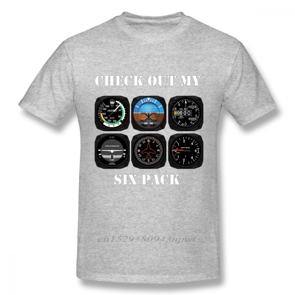 Awesome Aviation 6 Pack Instrument For Pilots T Shirt Graphic Print Camiseta Cotton Big Size Homme Tee Shirt