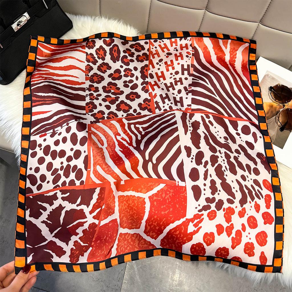 Fashion Square Fashion Foreign Style Small Silk Scarf Women'S Headband Decorative Scarf Dual-Purpose Small Square Scarf New Scarf