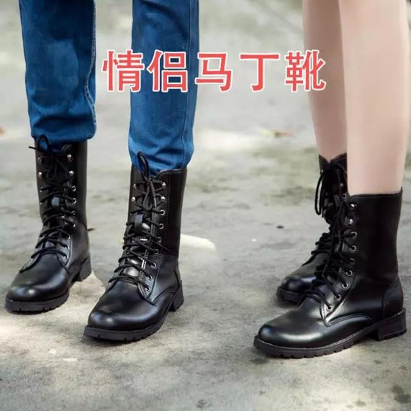 Autumn and winter new British Martin boots thick heel women's boots retro couple boots generation