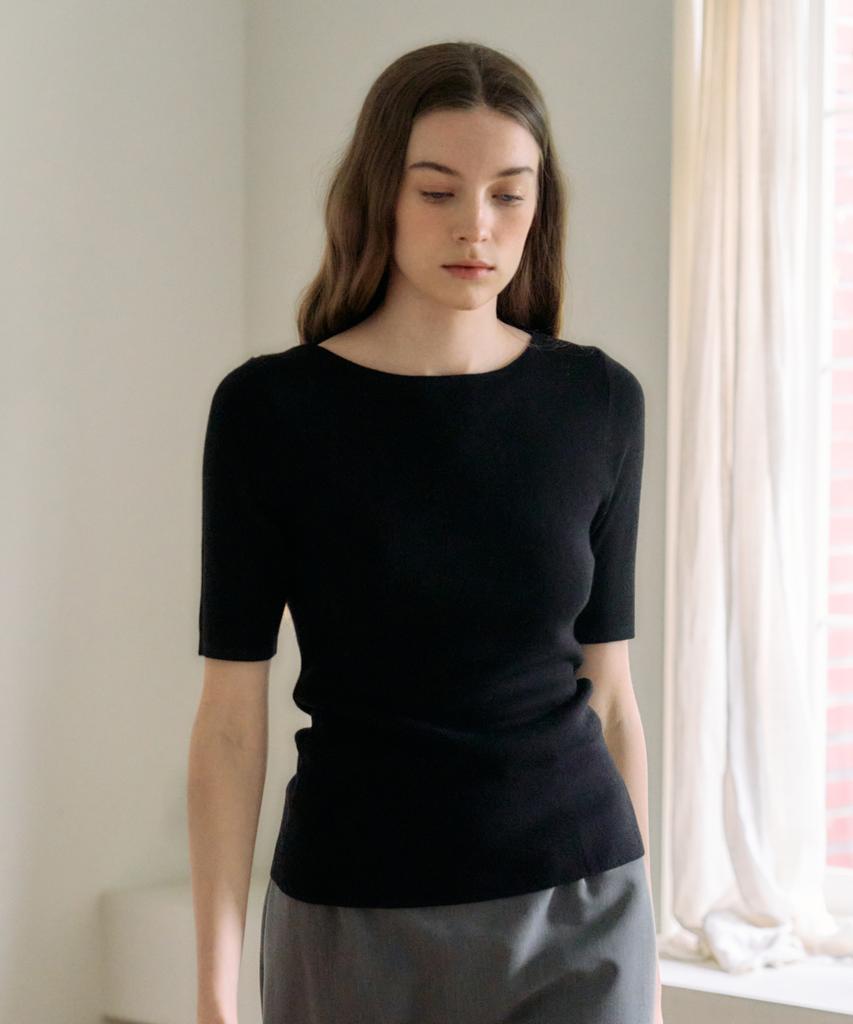 ELLIOTI Anouk Half Knit Ts_4Color