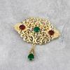 Sunspicems Fashion Arabic Flower Caftan Brooch Pins For Women Gold Morocco Algeria Wedding Jewelry Crystal Bijoux Gift