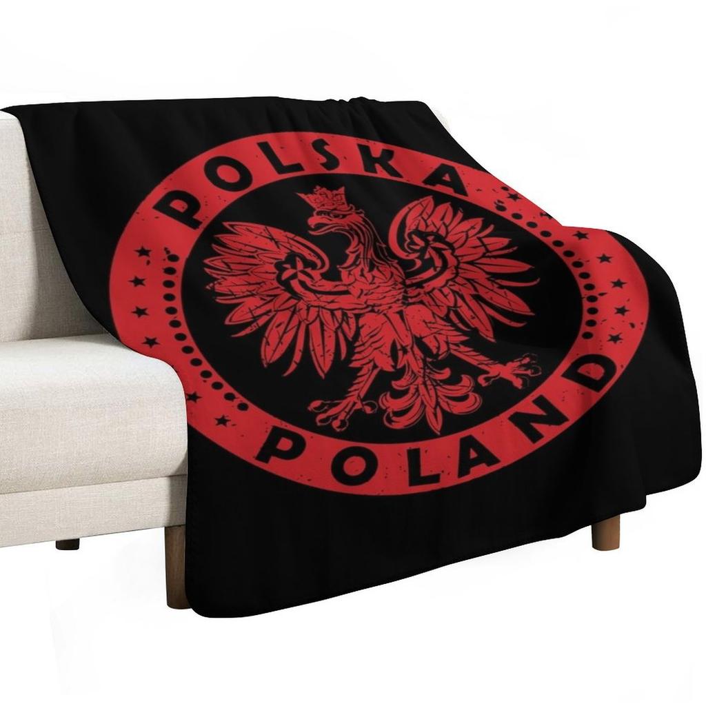 Polska Polish Eagle Vintage Distressed Poland Coat Of Arms Throw Blanket Soft Home Decor Blanket for Couch Bedroom