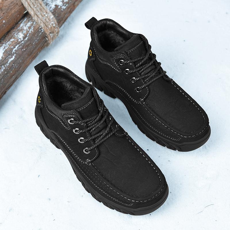 Handgenähter Echtleder-Schuh Herren Outdoor Leicht Rutschfest Walking Freizeitschuhe Brandneu Flach Designer Fahr-Walking-Schuhe