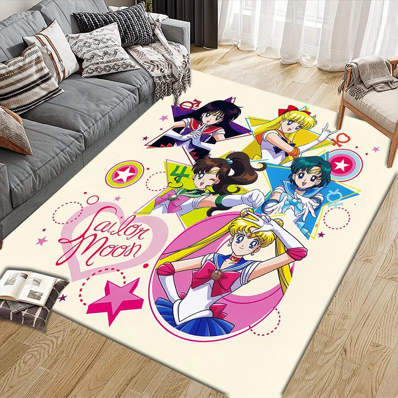 Sailor Moon Healing Illustration Area Rug, Sailor Moon Fan Cozy Carpet, Great Gift.chl