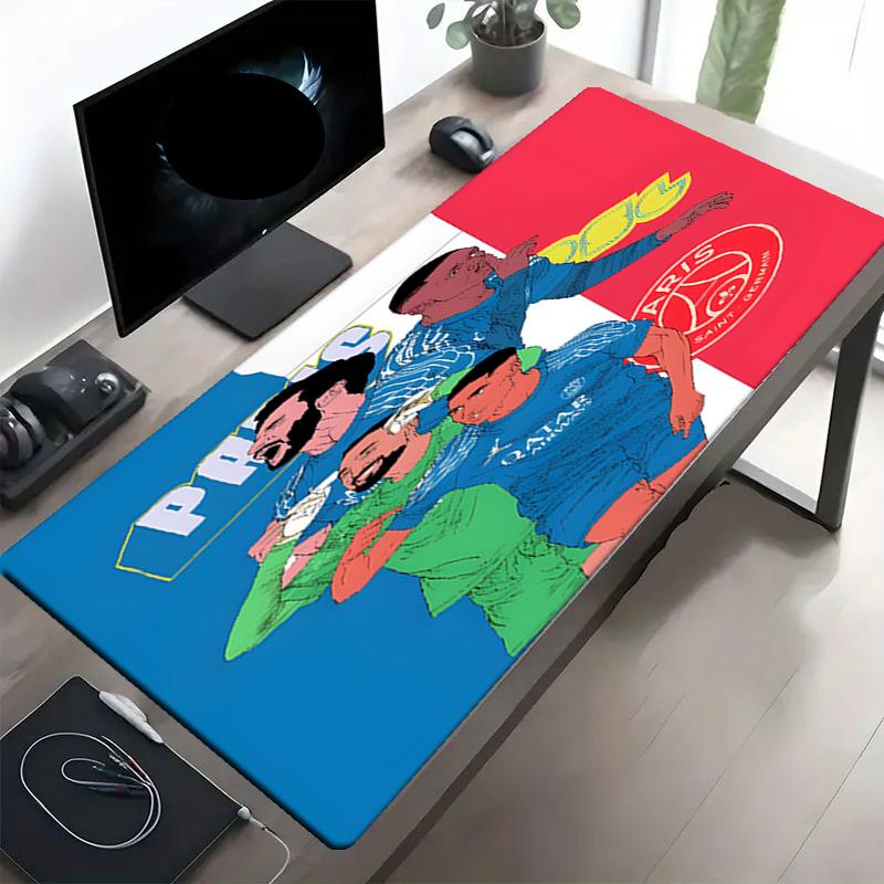 Paris Saint Germain Print Mouse Pad, Anti‑Slip Desktop keyboard Mat, for PC Laptop Gaming Working Daily Use, Cool Festival Birthday Gift