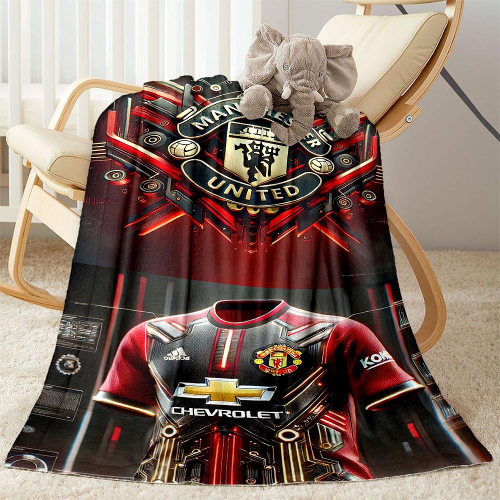 Manchester Blanket Soft Cozy Great For Livingroom Sofa Office Chair For All Seasons Digital Print Gift For Travel Home Birthdays