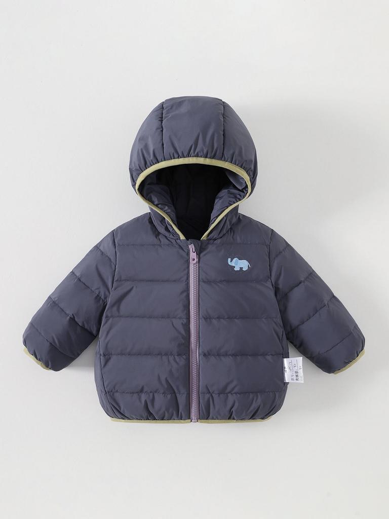 Infant & Toddler Down Hoodie: 2026 Autumn/Winter Baby Girls' Lightweight White Duck Down Casual Jacket