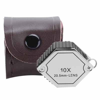 10 x 20,5 mm 10x förstoringsglas smyckelupp trippellins optiskt glas fickförstoringsverktyg